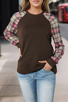 Round Neck Printed Raglan Sleeve Sweatshirt - Guy Christopher