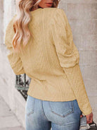 Round Neck Puff Sleeve Knit Top - Guy Christopher