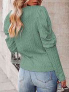 Round Neck Puff Sleeve Knit Top - Guy Christopher