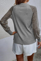 Round Neck Raglan Sleeve Knit Top - Guy Christopher