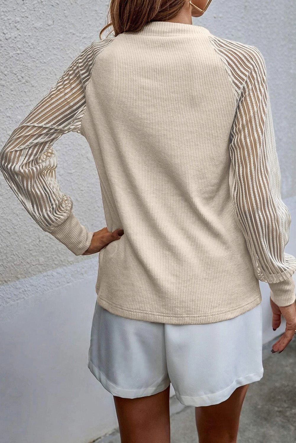 Round Neck Raglan Sleeve Knit Top - Guy Christopher