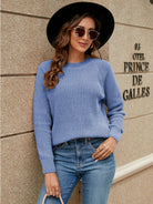 Round Neck Raglan Sleeve Sweater - Guy Christopher