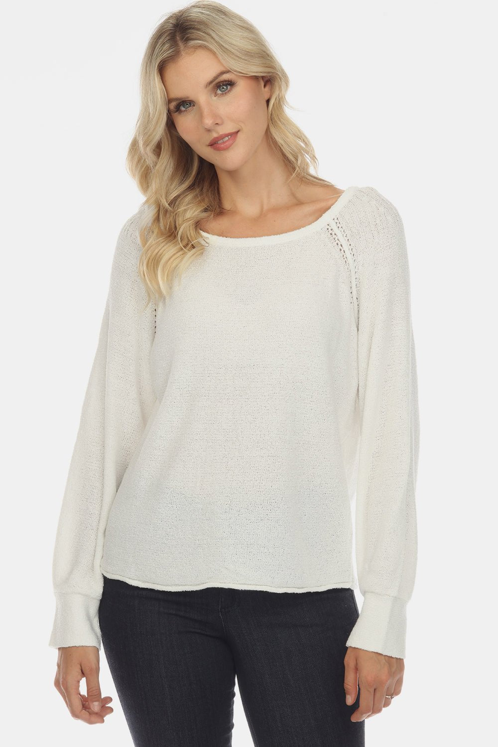 Round Neck Raglan Sleeve Sweater - Guy Christopher