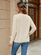 Round Neck Raglan Sleeve Sweater - Guy Christopher