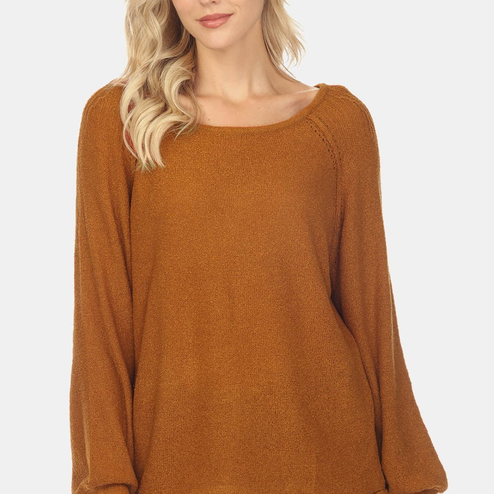 Round Neck Raglan Sleeve Sweater - Guy Christopher