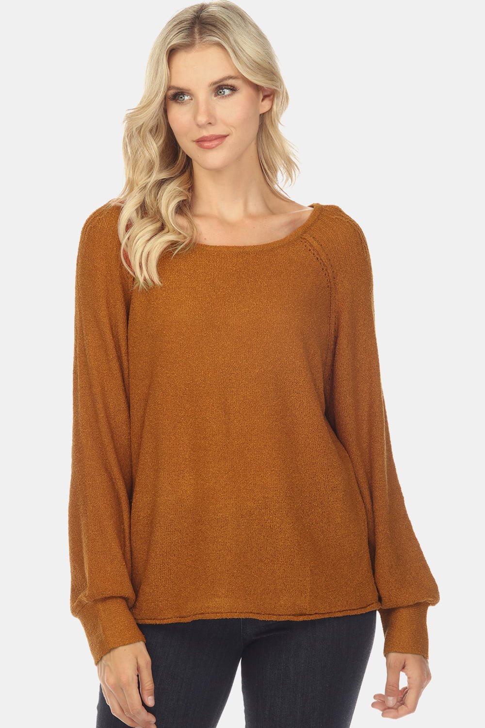 Round Neck Raglan Sleeve Sweater - Guy Christopher