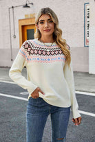 Round Neck Raglan Sleeve Sweater - Guy Christopher