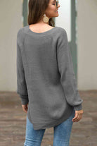 Round Neck Ribbed Knit Top - Guy Christopher