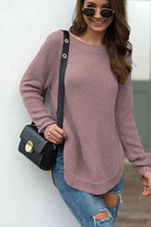 Round Neck Ribbed Knit Top - Guy Christopher