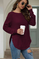 Round Neck Ribbed Knit Top - Guy Christopher