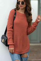 Round Neck Ribbed Knit Top - Guy Christopher