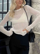 Round Neck Ribbed Knit Top - Guy Christopher