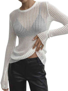 Round Neck Ribbed Knit Top - Guy Christopher