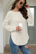 Round Neck Ribbed Knit Top - Guy Christopher