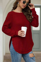 Round Neck Ribbed Knit Top - Guy Christopher