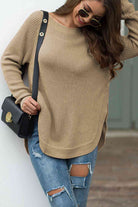 Round Neck Ribbed Knit Top - Guy Christopher