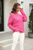 Round Neck Ribbed Long Sleeve Sweater - Guy Christopher