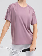 Round Neck Short Sleeve Active Top - Guy Christopher