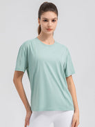 Round Neck Short Sleeve Active Top - Guy Christopher
