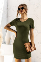 Round Neck Short Sleeve Mini Dress - Guy Christopher