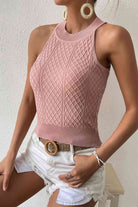 Round Neck Sleeveless Knit Top - Guy Christopher