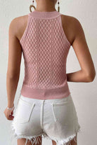 Round Neck Sleeveless Knit Top - Guy Christopher