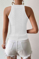 Round Neck Sleeveless Knit Top - Guy Christopher