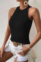 Round Neck Sleeveless Knit Top - Guy Christopher