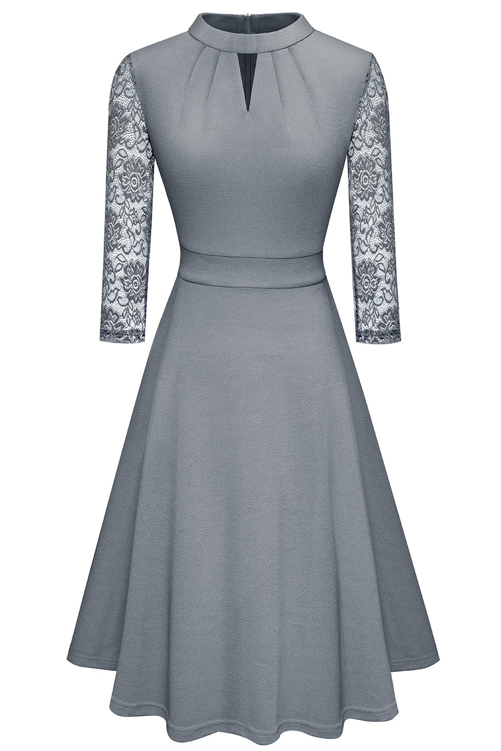 Round Neck Three-Quater Sleeve Cutout Dress - Guy Christopher