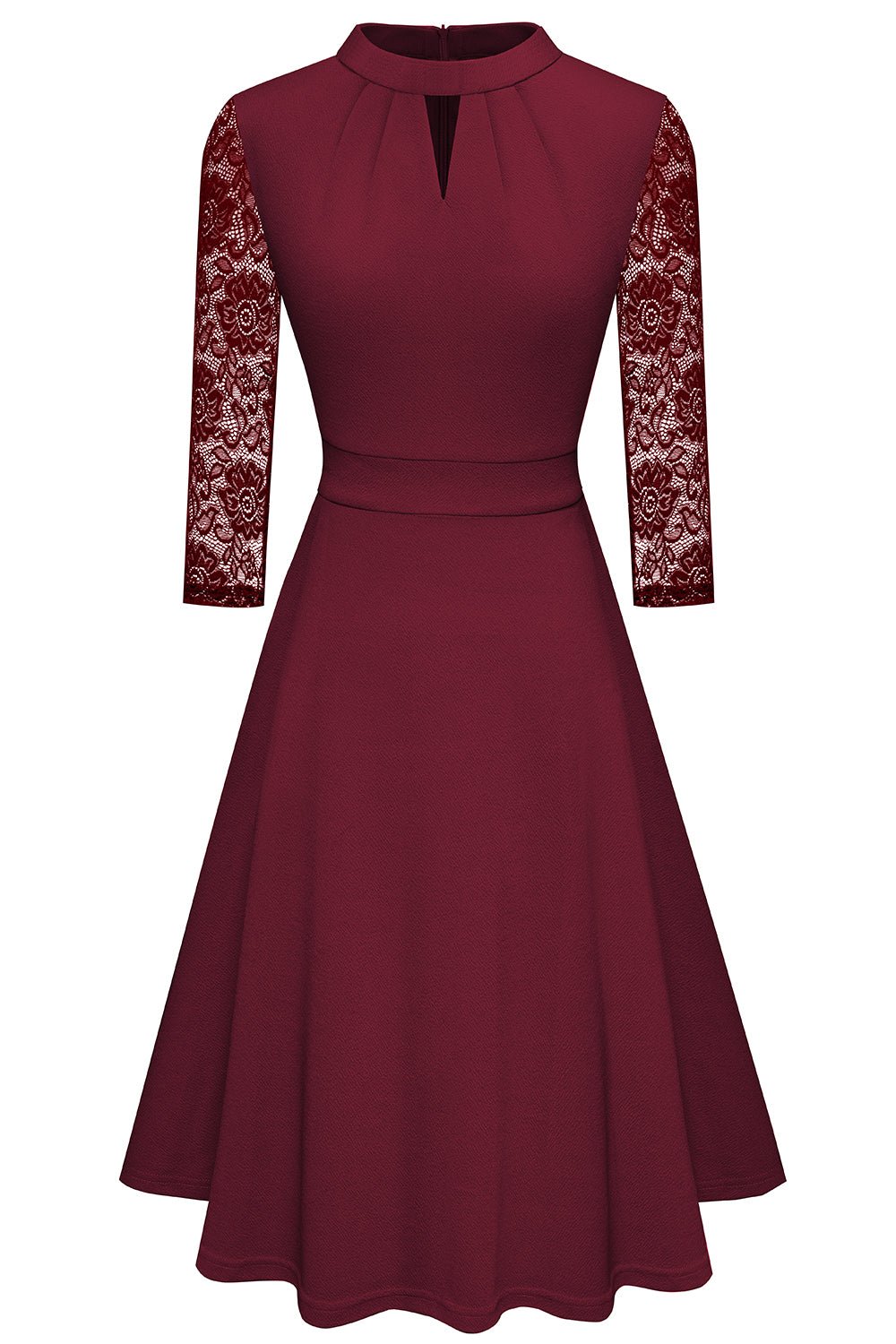 Round Neck Three-Quater Sleeve Cutout Dress - Guy Christopher