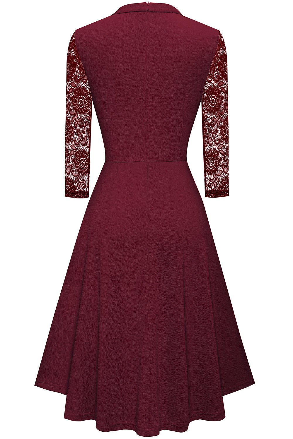 Round Neck Three-Quater Sleeve Cutout Dress - Guy Christopher