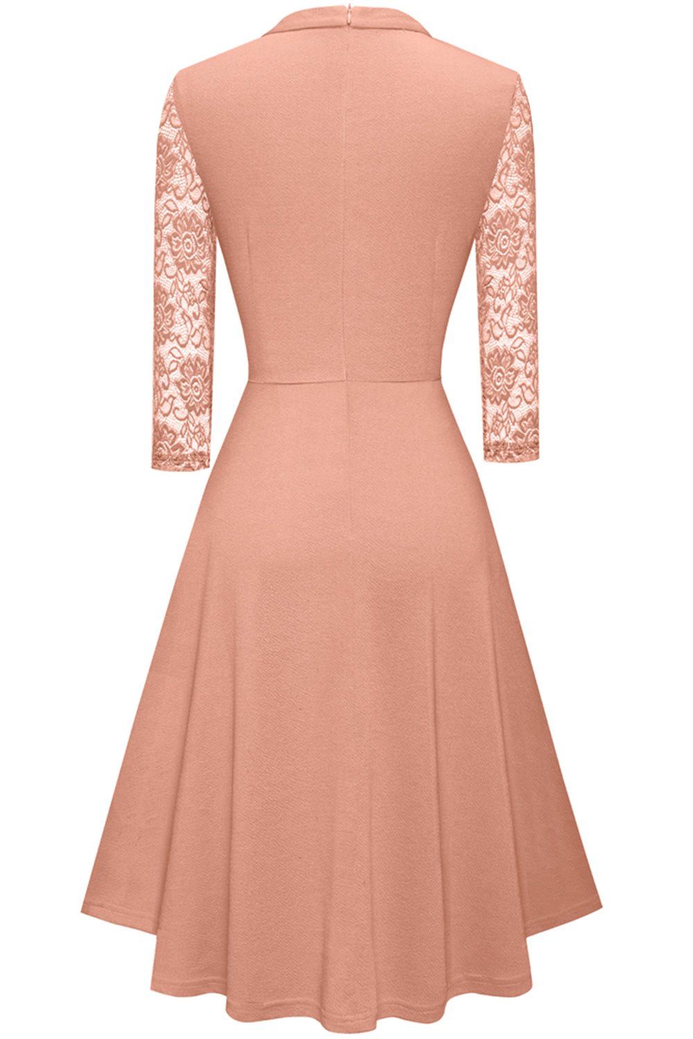 Round Neck Three-Quater Sleeve Cutout Dress - Guy Christopher