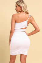 Ruched Cutout One-Shoulder Bodycon Dress - Guy Christopher