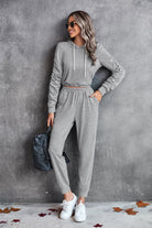 Ruched Raglan Sleeve Hoodie and Joggers Set - Guy Christopher