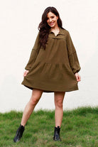 Ruffle Hem Balloon Sleeve Mini Dress - Guy Christopher