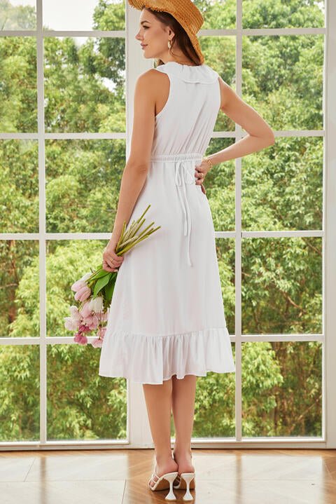 Ruffled Sleeveless Midi Dress - Guy Christopher