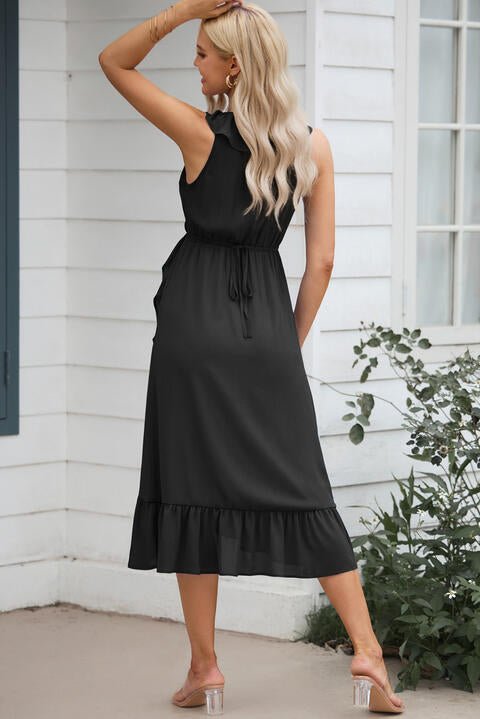 Ruffled Sleeveless Midi Dress - Guy Christopher