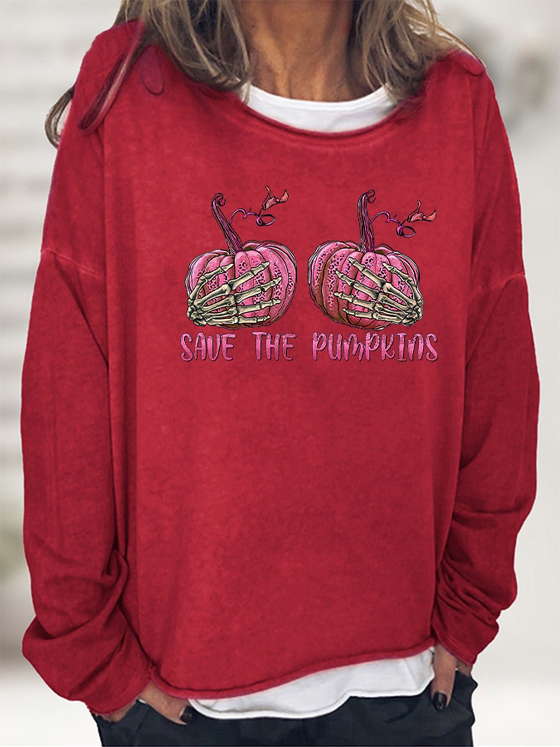 SAVE THE PUMPKIN Graphic Full Size Sweatshirt - Guy Christopher