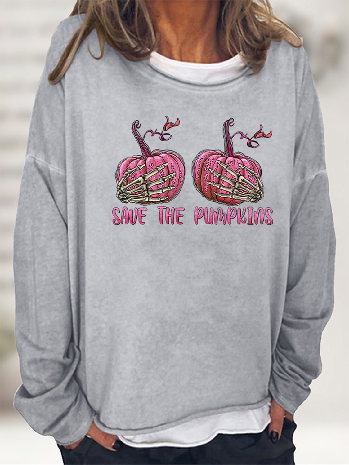 SAVE THE PUMPKIN Graphic Full Size Sweatshirt - Guy Christopher