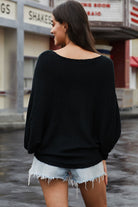 Scoop Neck Drop Shoulder Sweater - Guy Christopher