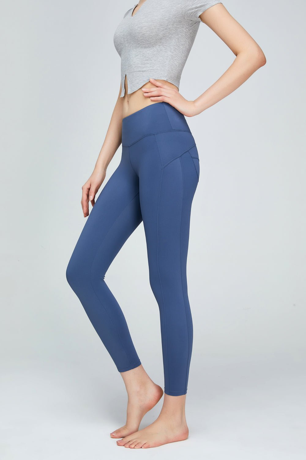 "Seam Detail Wide Waistband Sports Leggings - Ignite Your Passion for Fitness with Ethereal Grace and Subtle Sophistication - Embrace the Power of True Romance" - Guy Christopher