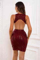 Sequin Cutout Sleeveless Dress - Guy Christopher