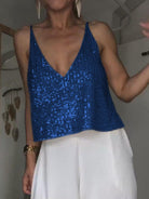 Sequin Deep V Tank - Guy Christopher