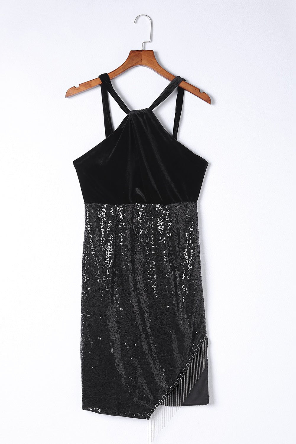Sequin Fringe Detail Sleeveless Dress - Guy Christopher