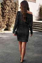 Sequin Off-Shoulder Mini Dress - Guy Christopher