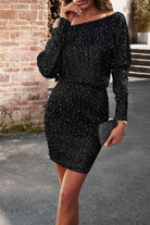 Sequin Off-Shoulder Mini Dress - Guy Christopher