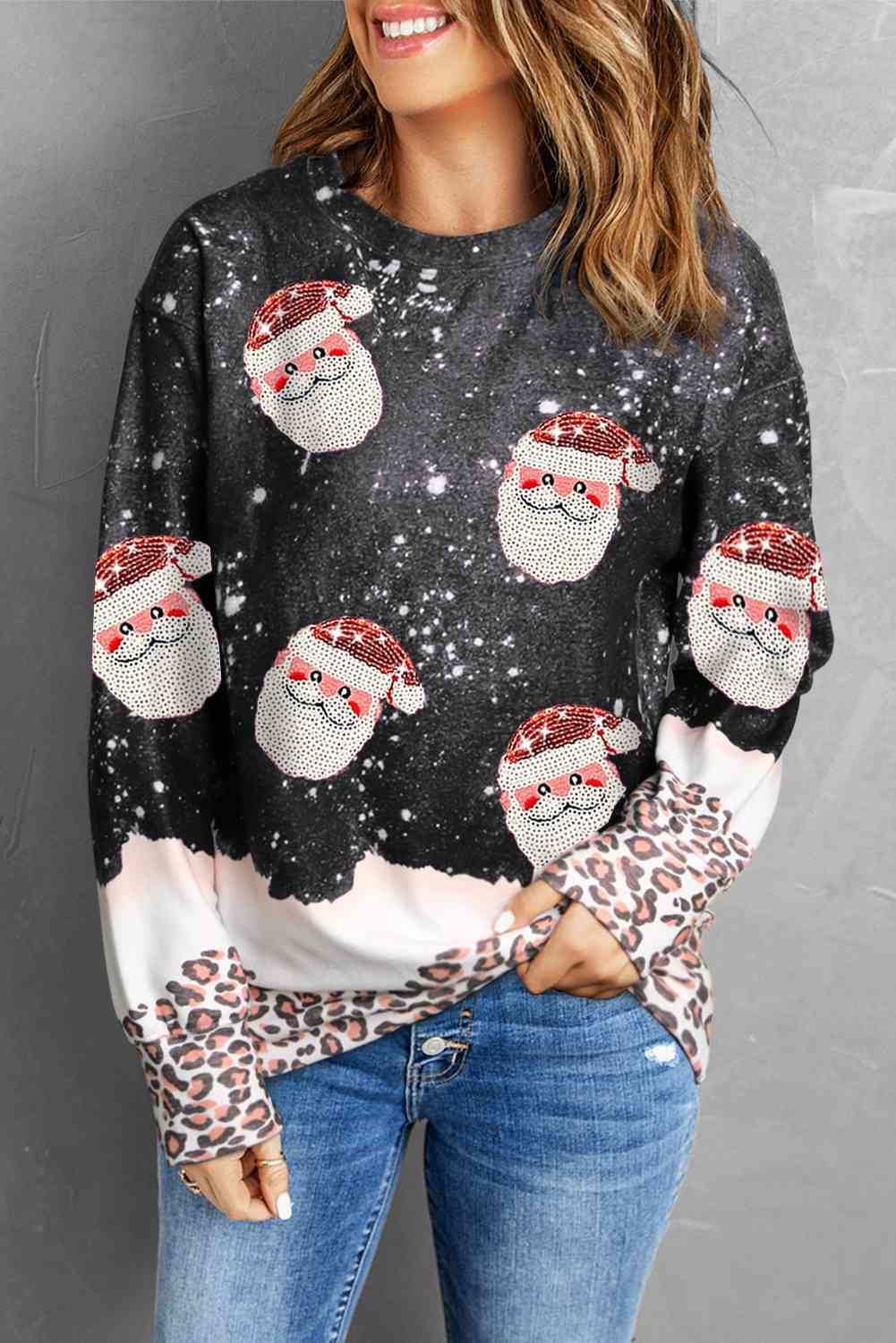 Sequin Patch Christmas Element Sweatshirt - Guy Christopher