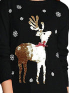 Sequin Reindeer Graphic Sweater - Guy Christopher