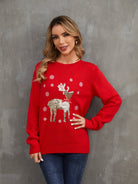 Sequin Reindeer Graphic Sweater - Guy Christopher