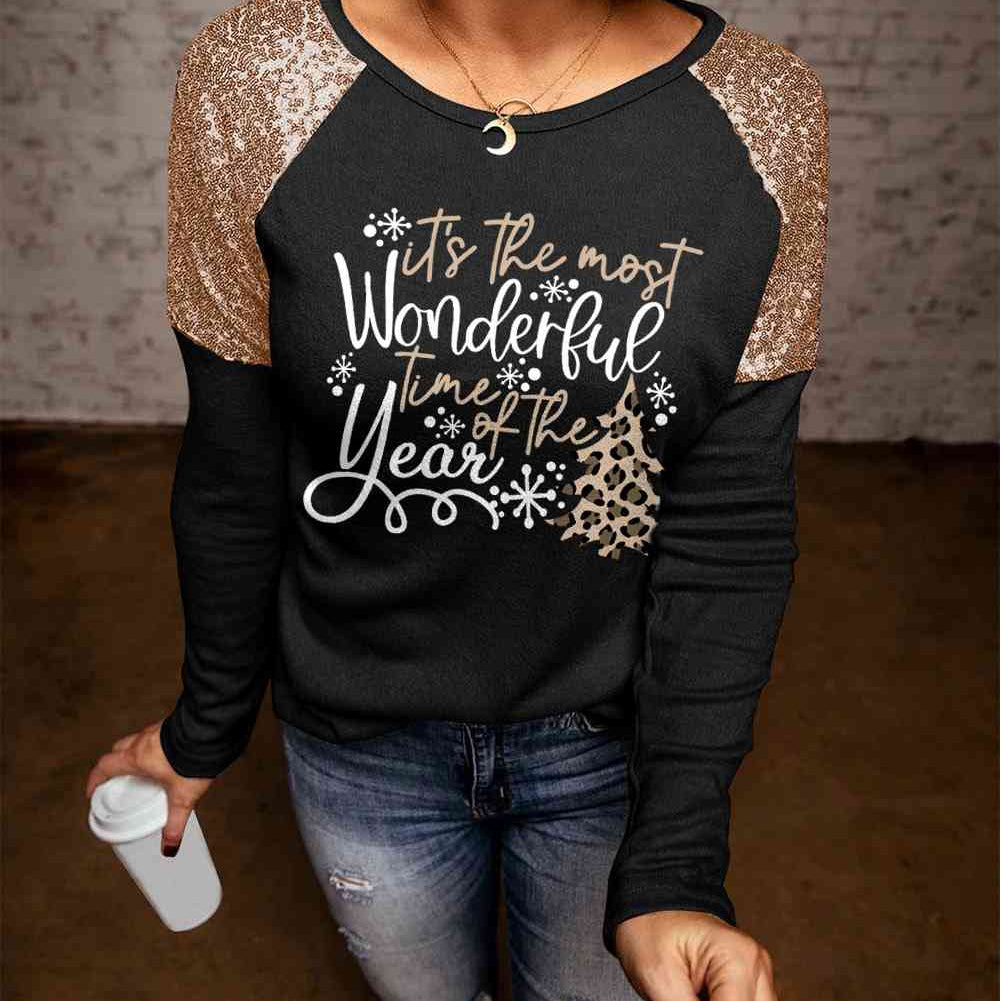 Sequin Slogan Graphic T-Shirt - Guy Christopher